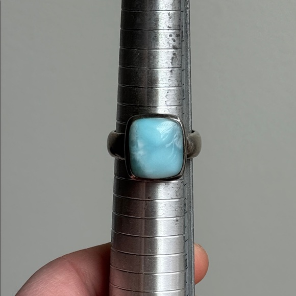 Vintage Silver-Silver Larimar Ring size 10 - Picture 1 of 2